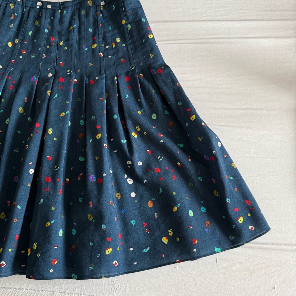 Akris Punto 100% Wool Midi Skirt Womens 10 A Line Blue Business Casual Designer - Picture 8 of 16